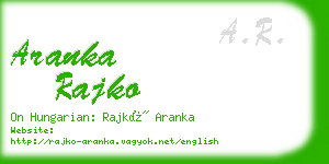 aranka rajko business card